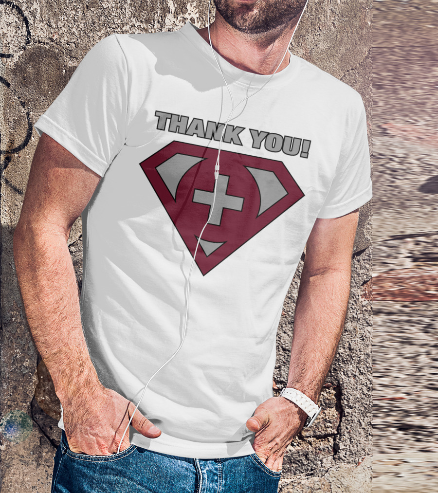 Thank You Superhero Symbol Plus Sign T-Shirt