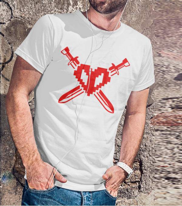 Philza Pixel Heart Crossed Swords Merch T-Shirt