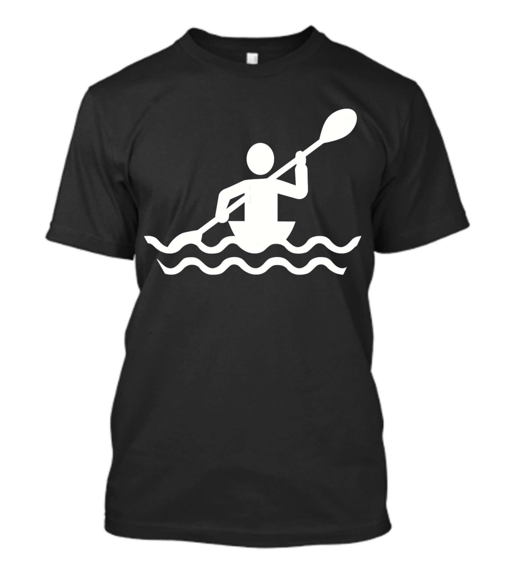 Kayaking Paddler Icon In White T-Shirt
