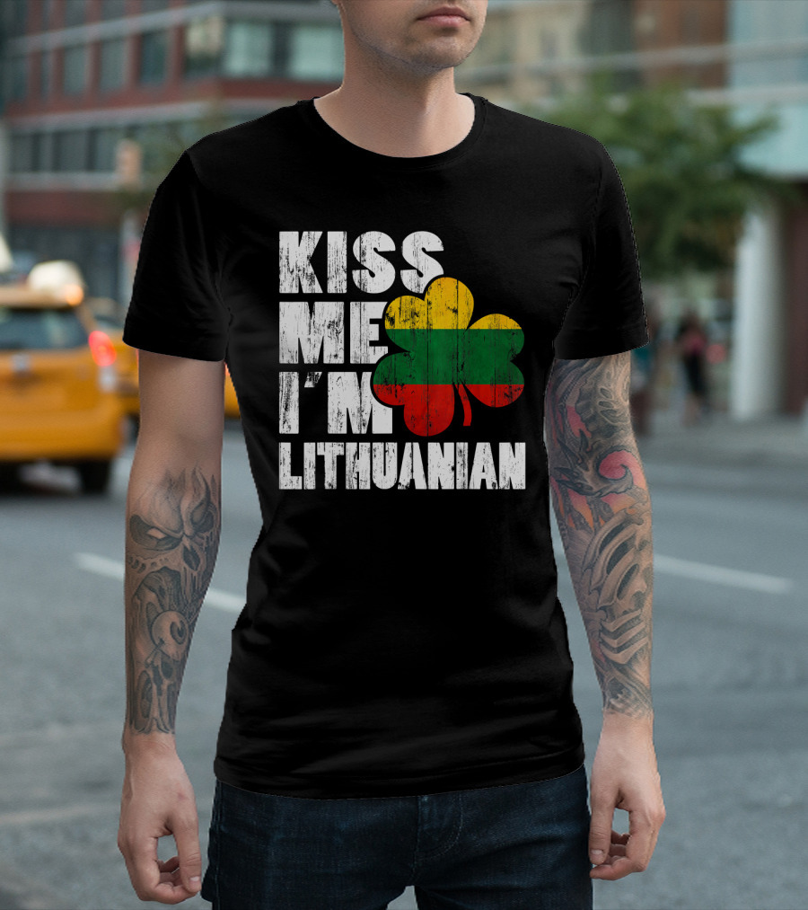 Kiss Me I'm Lithuanian Shamrock T-Shirt