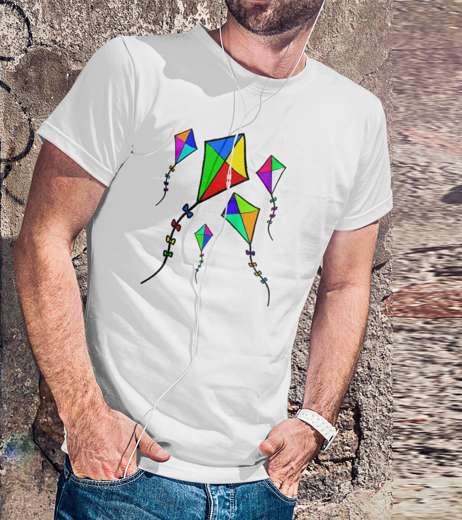 Kites Women And Men Kite Multicolor Diamond Pattern Vibrant Festival T-Shirt