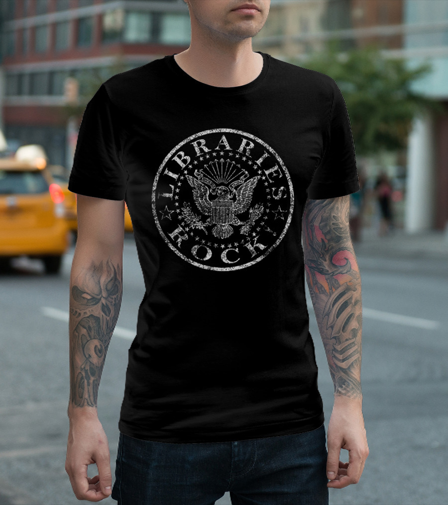 Libraries Rock American Eagle Emblem T-Shirt