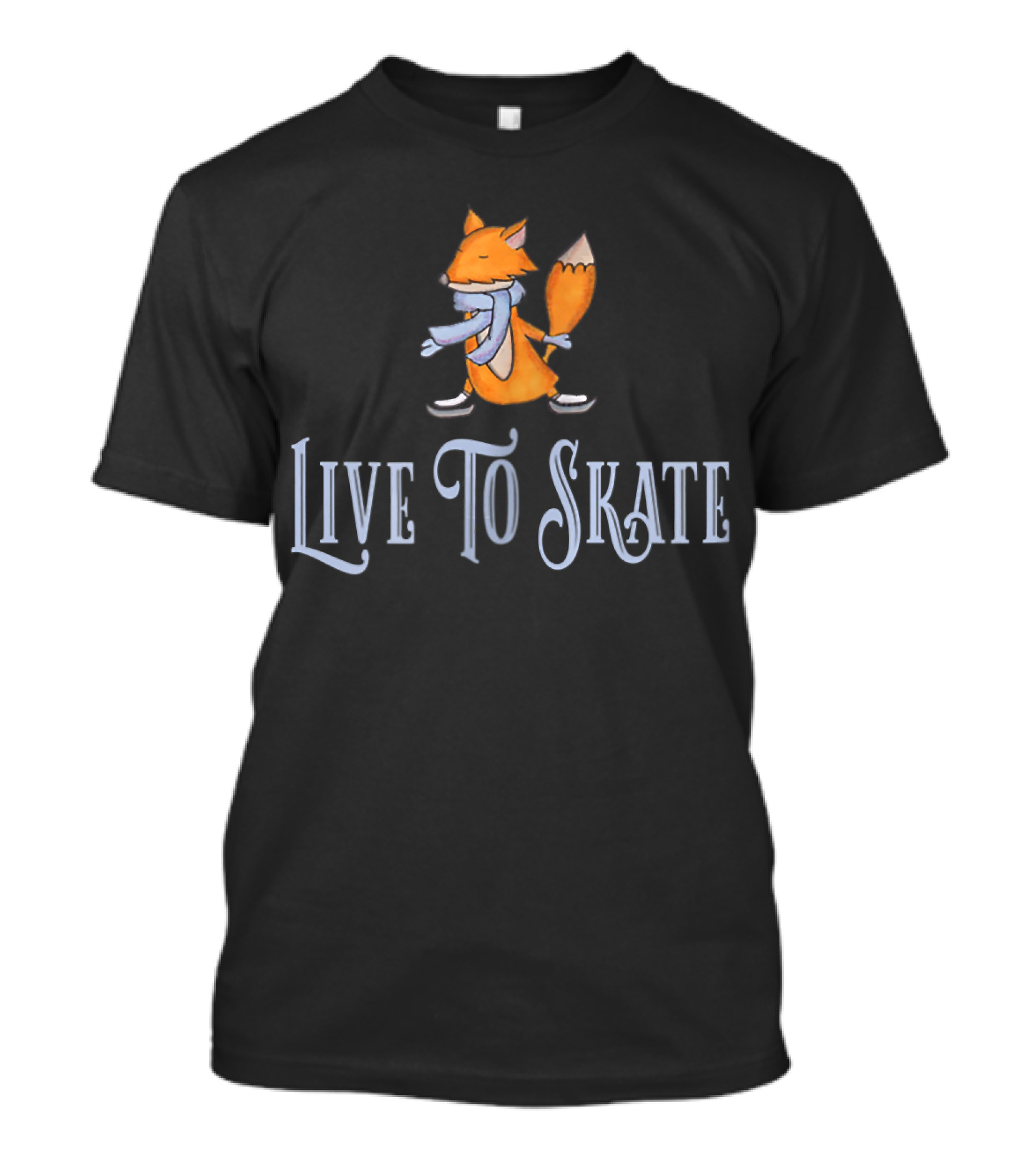 Live To Skate Fox Ice Skater T-Shirt