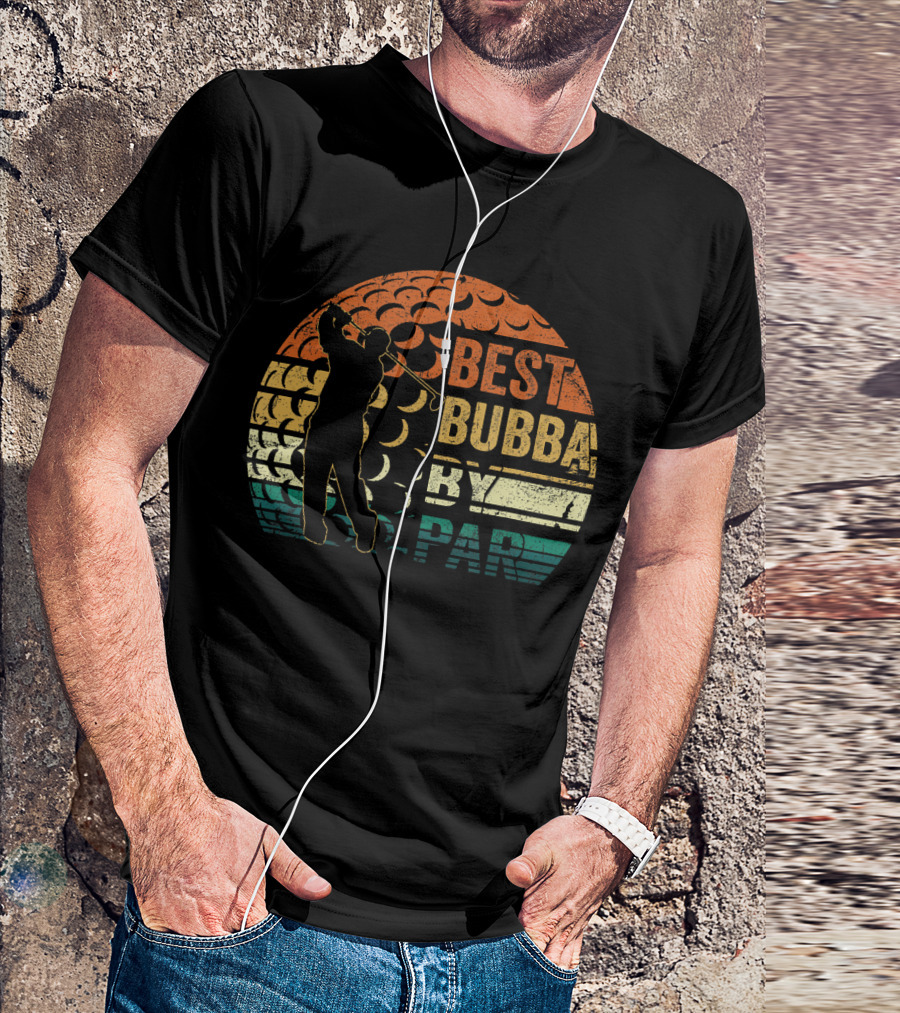 Best Bubba By Par Daddy Retro Sunset Golfer T-Shirt
