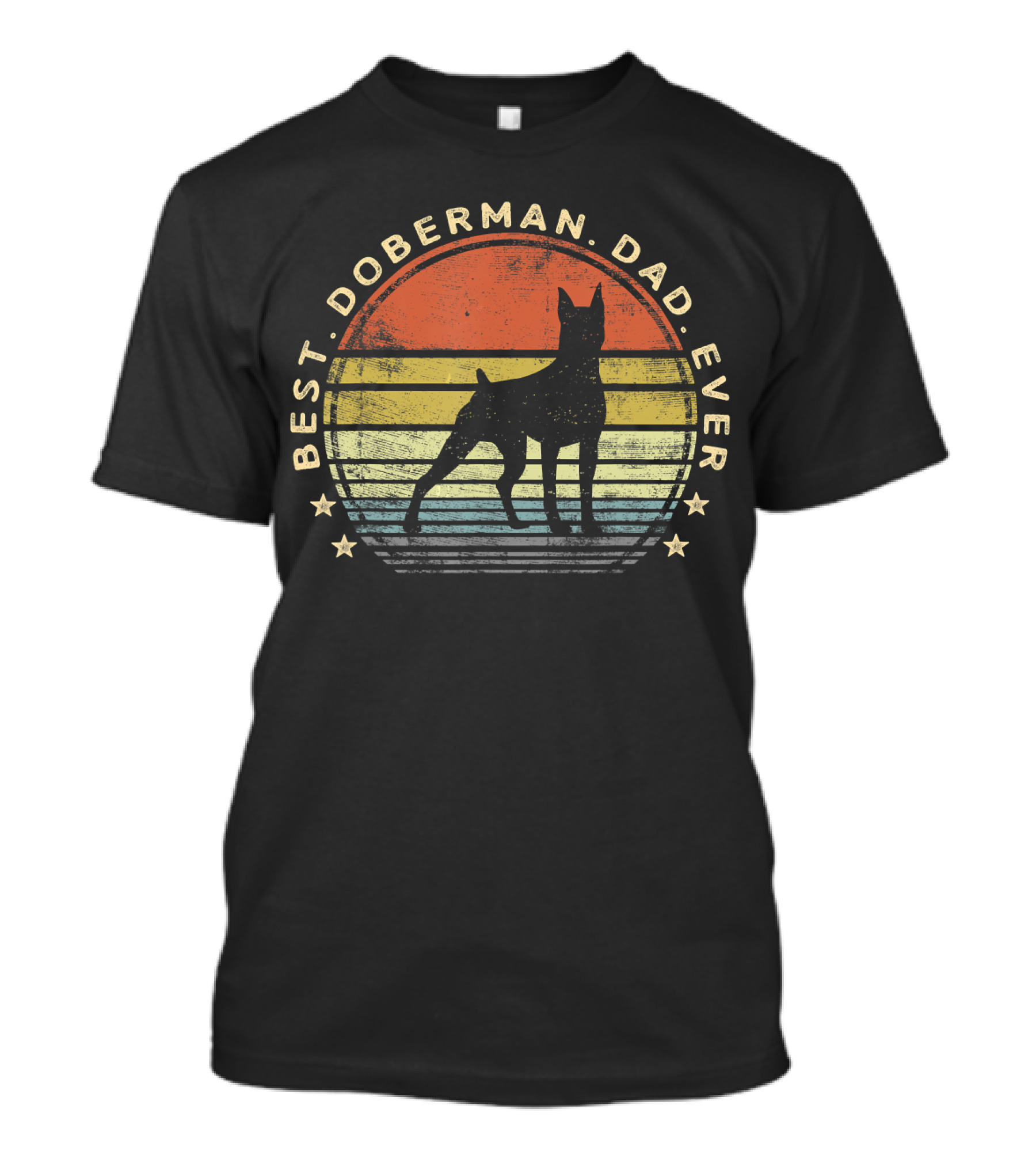 Best Doberman Dad Ever Vintage Sunset T-Shirt