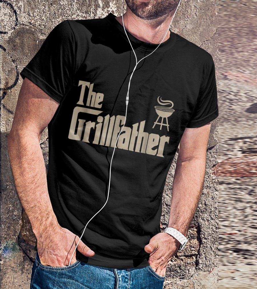 The Grillfather BBQ Dad Apron Iconic Parody Grill Chef T-Shirt