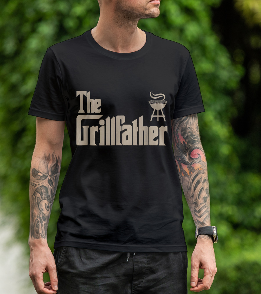 The Grillfather BBQ Dad Apron Iconic Parody Grill Chef T-Shirt