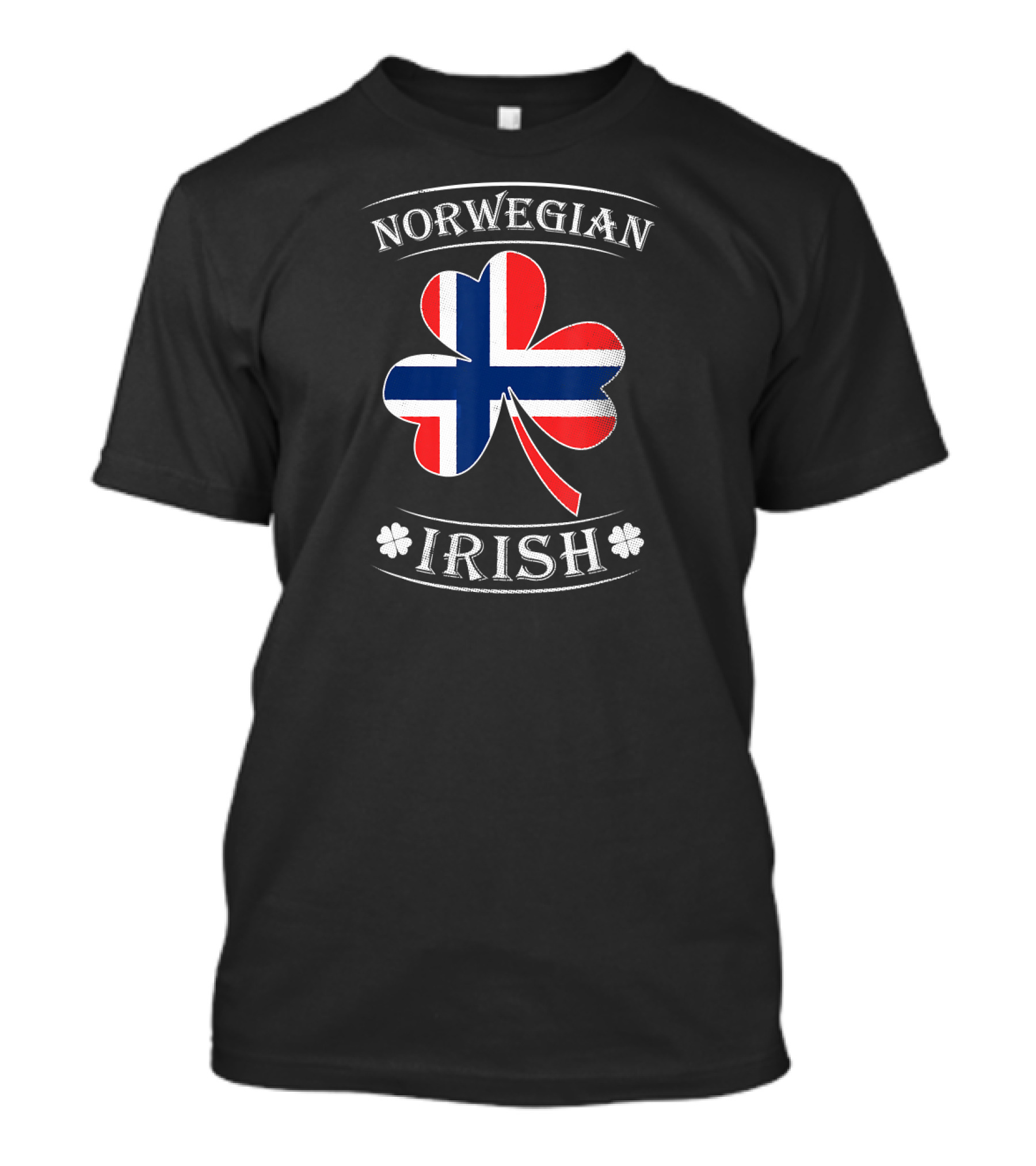 Norwegian Irish Shamrock St Patri Norwegian Flag Shamrock T-Shirt