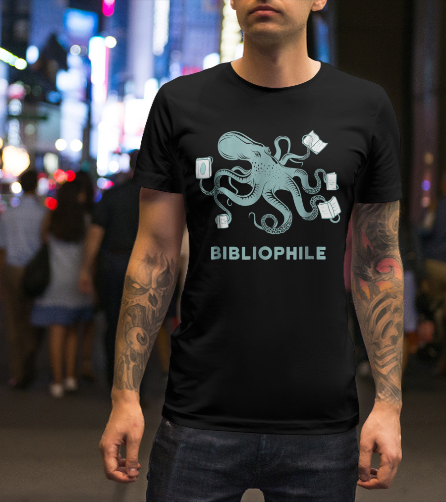 Octopus Bibliophile Book Lover T-Shirt