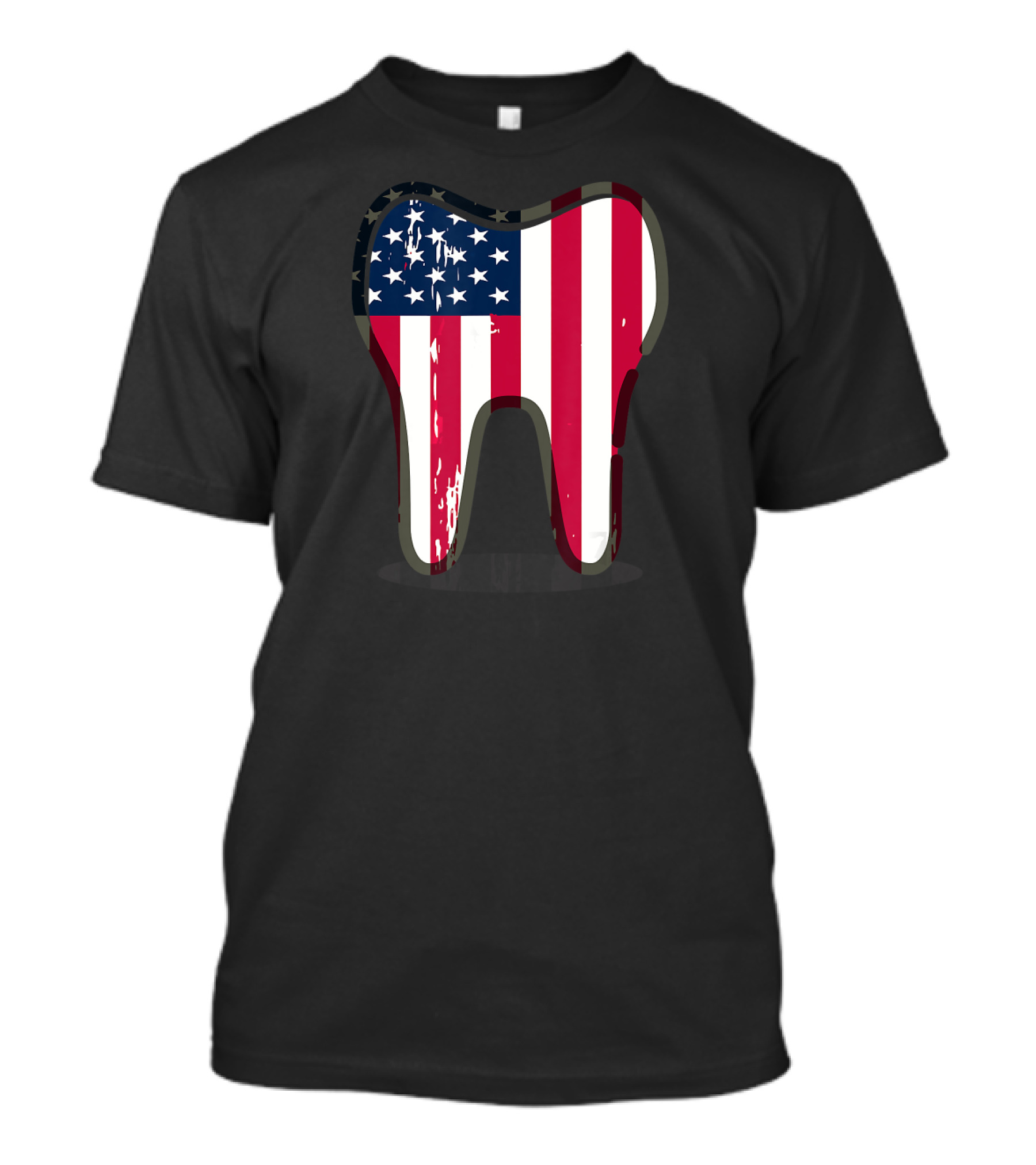Patriotic American Flag Tooth For Dentists T-Shirt