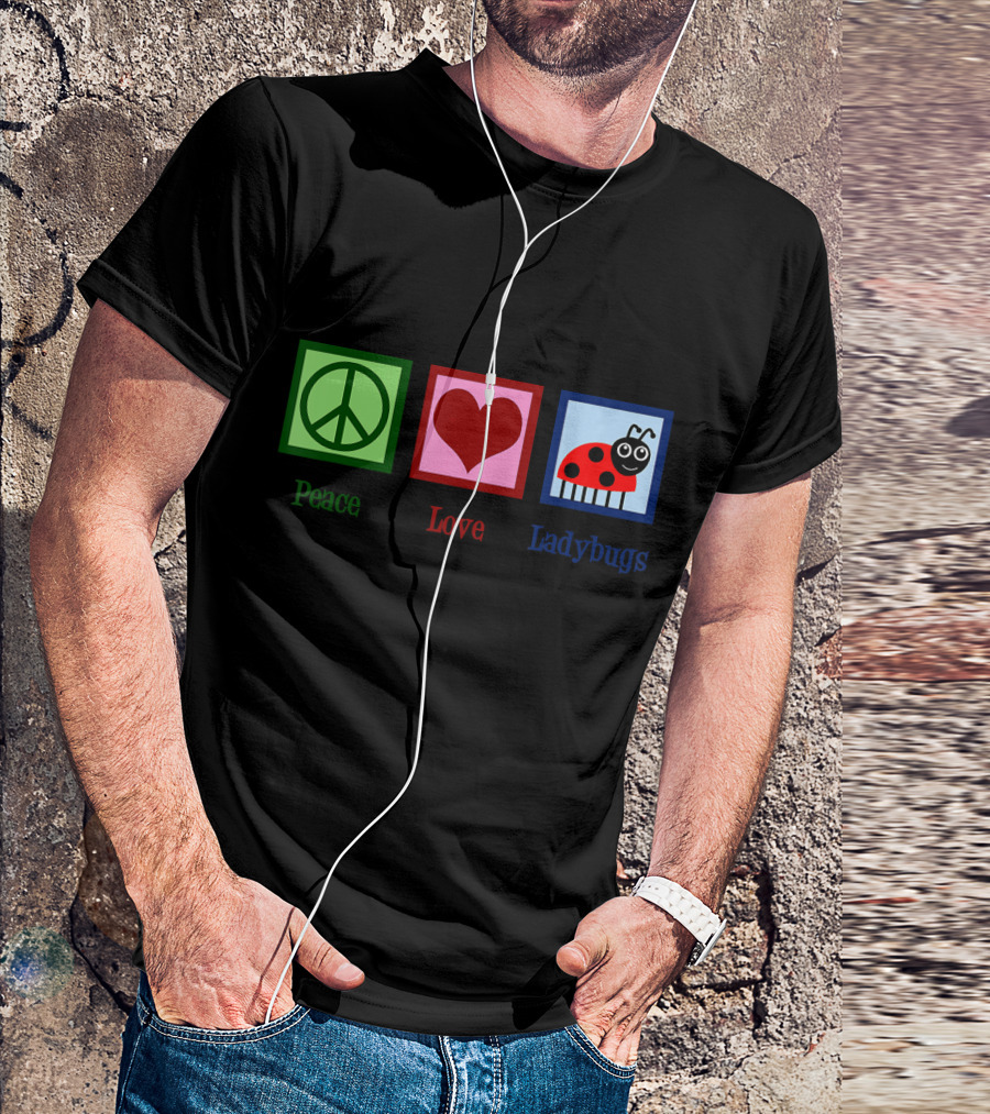 Peace Love Ladybugs Shirt Icon Trio T-Shirt