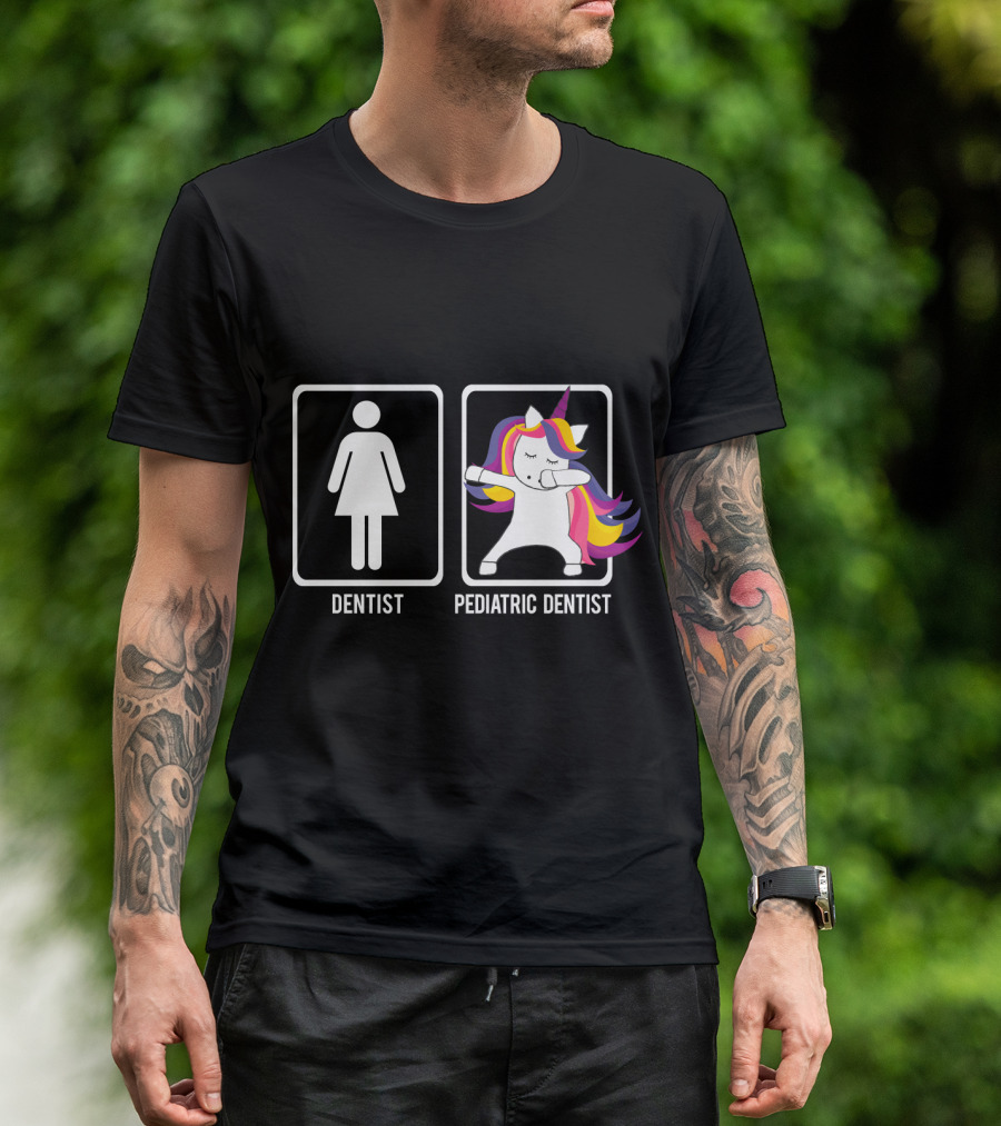 DENTIST VS PEDIATRIC DENTIST DABBING UNICORN T-Shirt