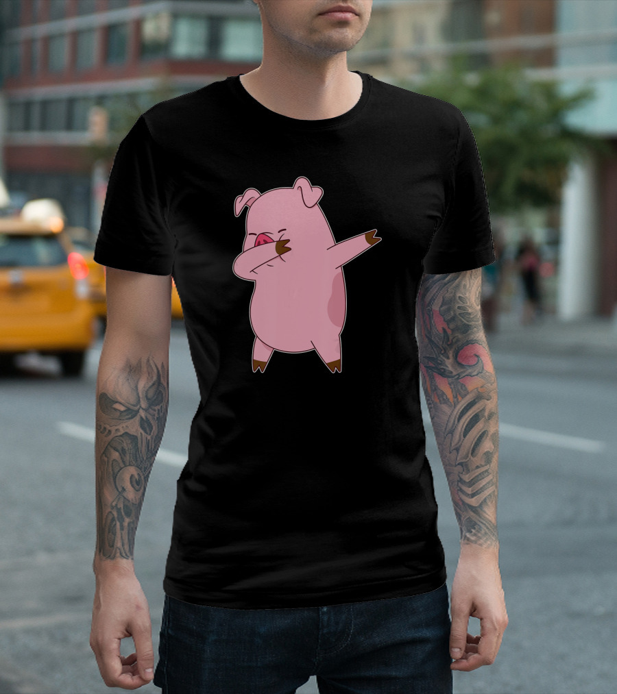 Pig Dabbing Dab Dance Funny Novelty Pink Cartoon T-Shirt