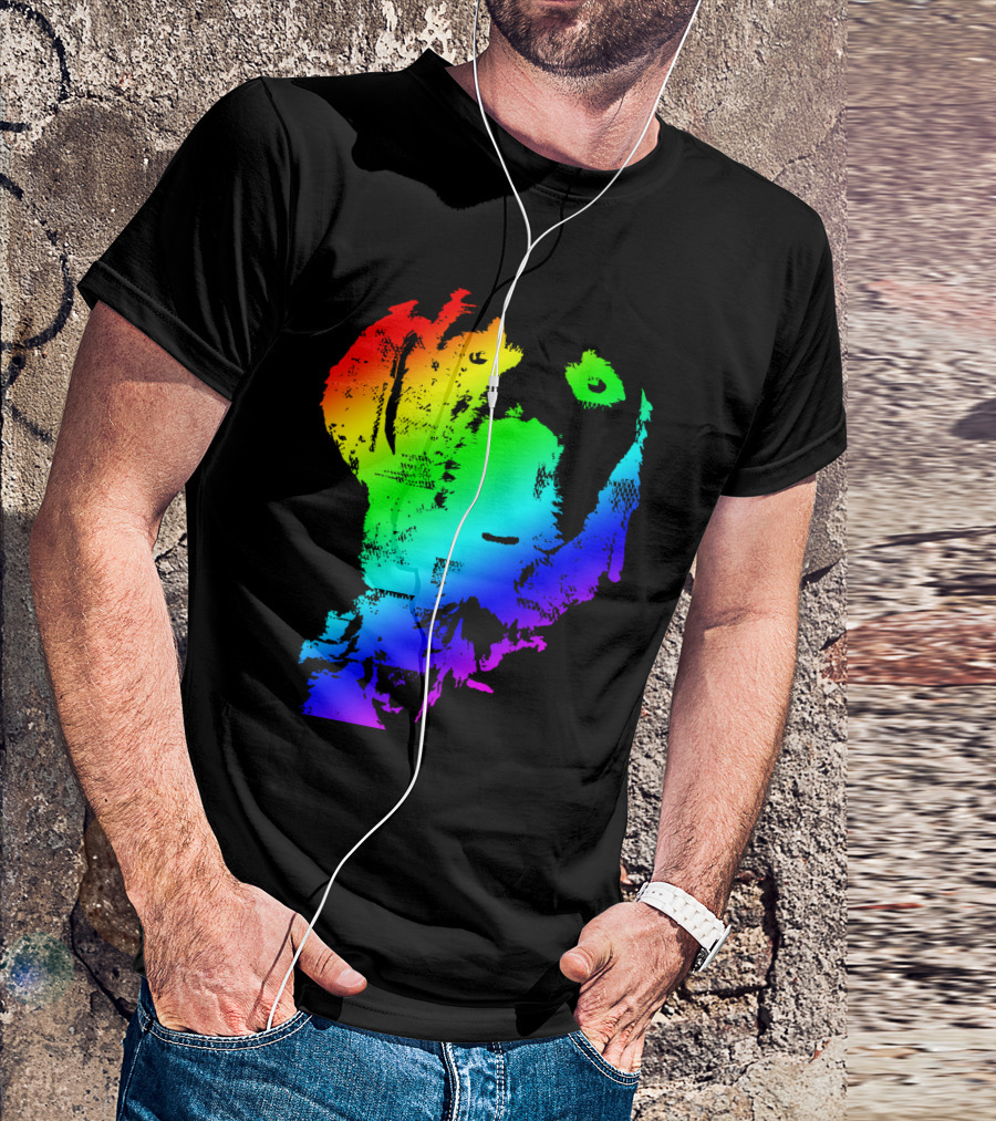 Rainbow Golden Retriever Colorful T-Shirt