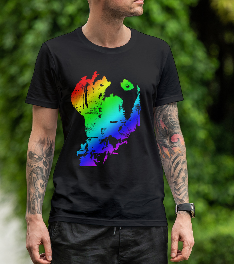 Rainbow Golden Retriever Colorful T-Shirt