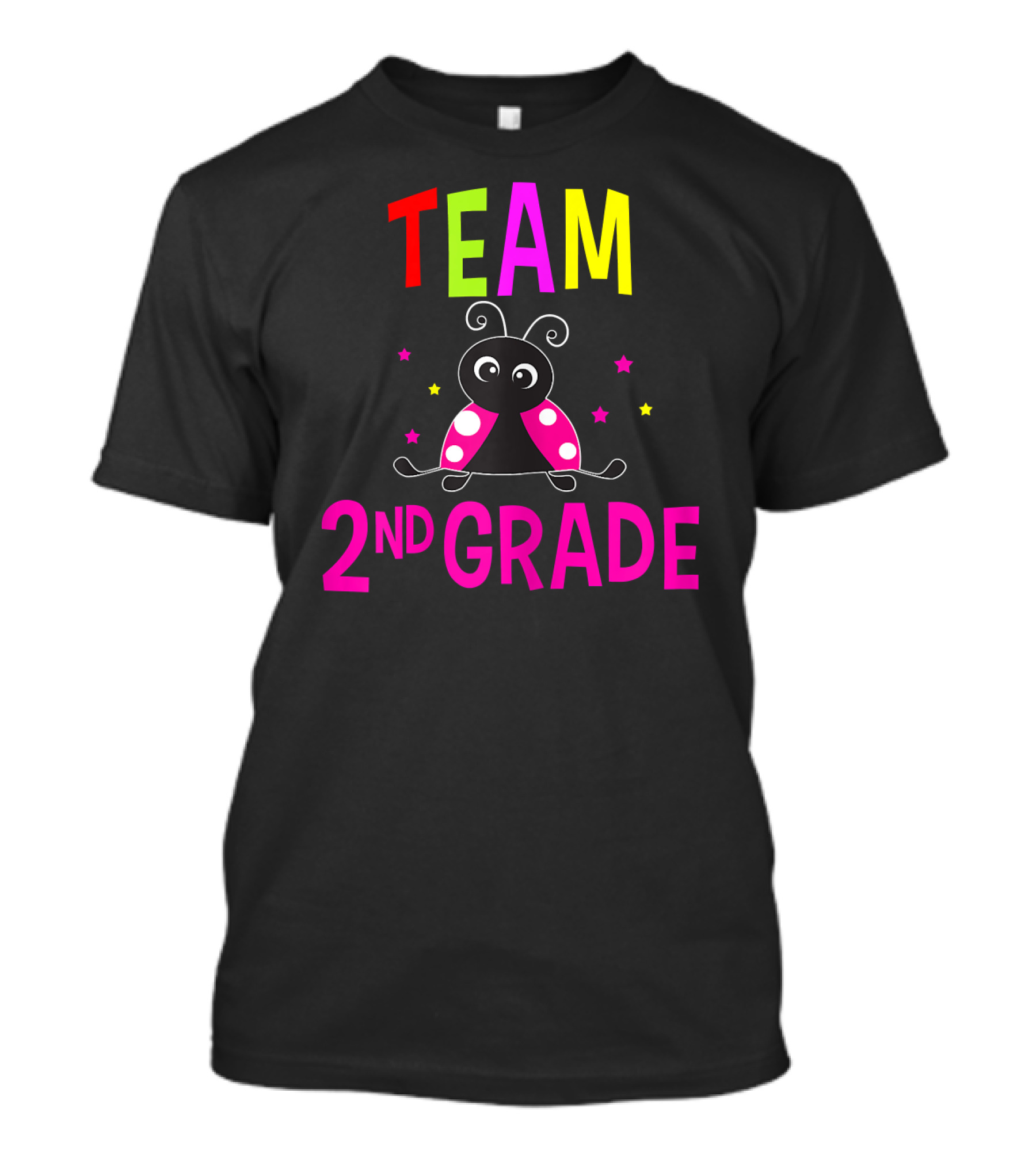 Team 2nd Grade Ladybug Back To School Stars T-Shirt