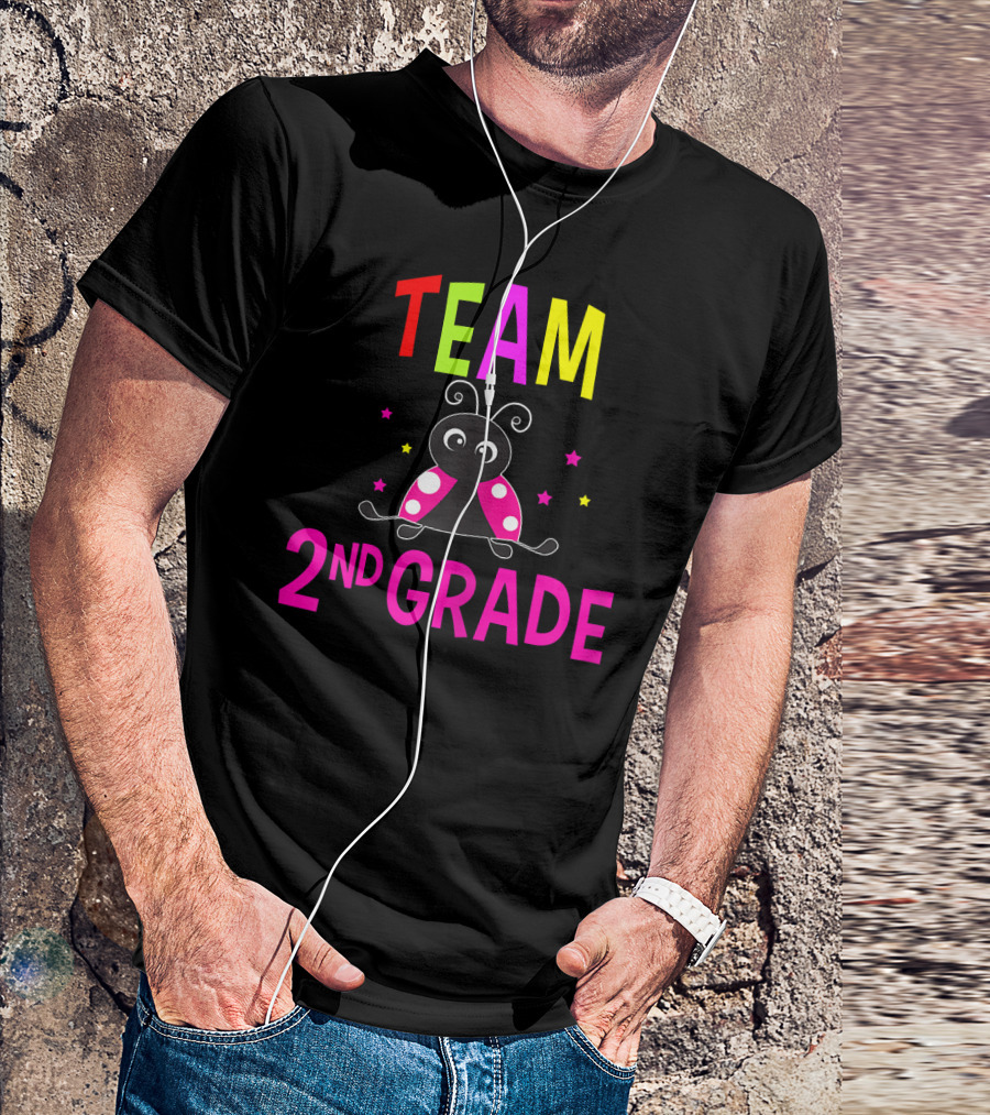 Team 2nd Grade Ladybug Back To School Stars T-Shirt