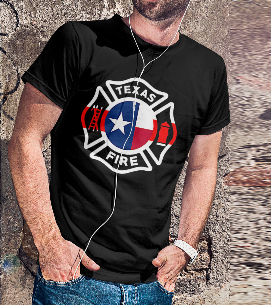 Texas Fire Department Emblem Star And Ladder T-Shirt