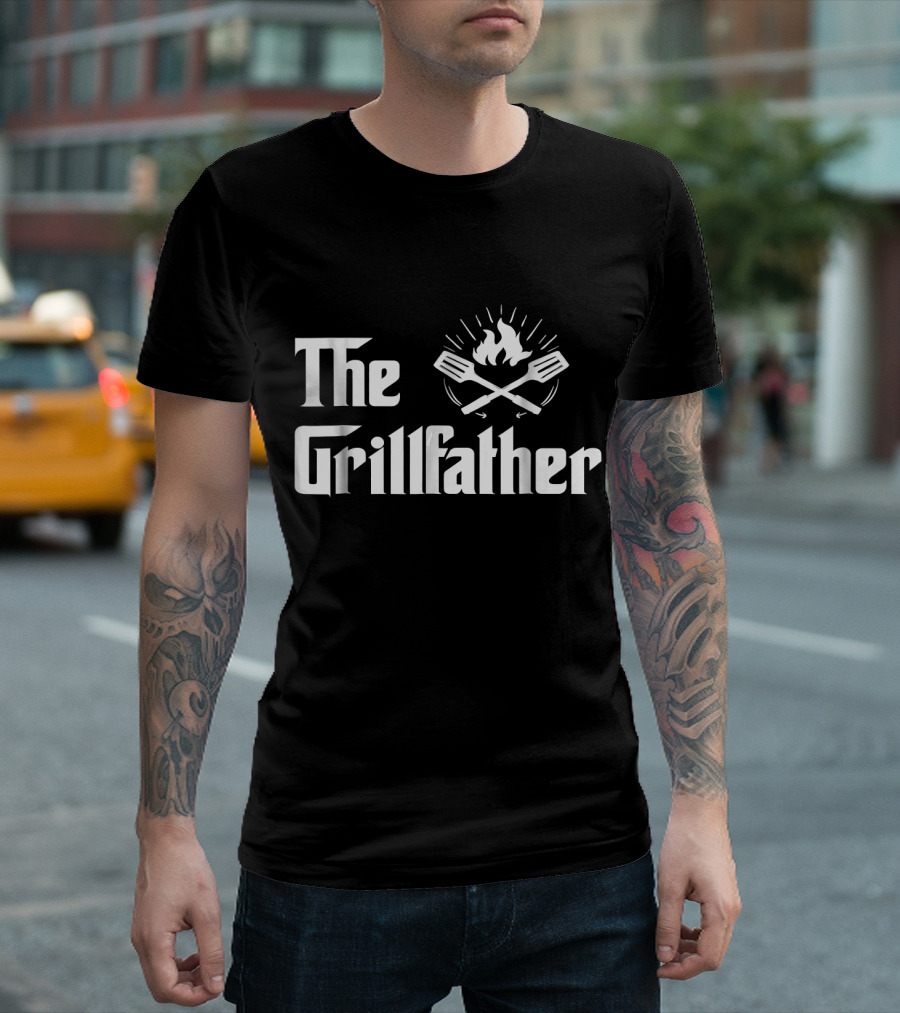 The Grillfather BBQ Dad Funny Grillmaster Cooking Spatula T-Shirt