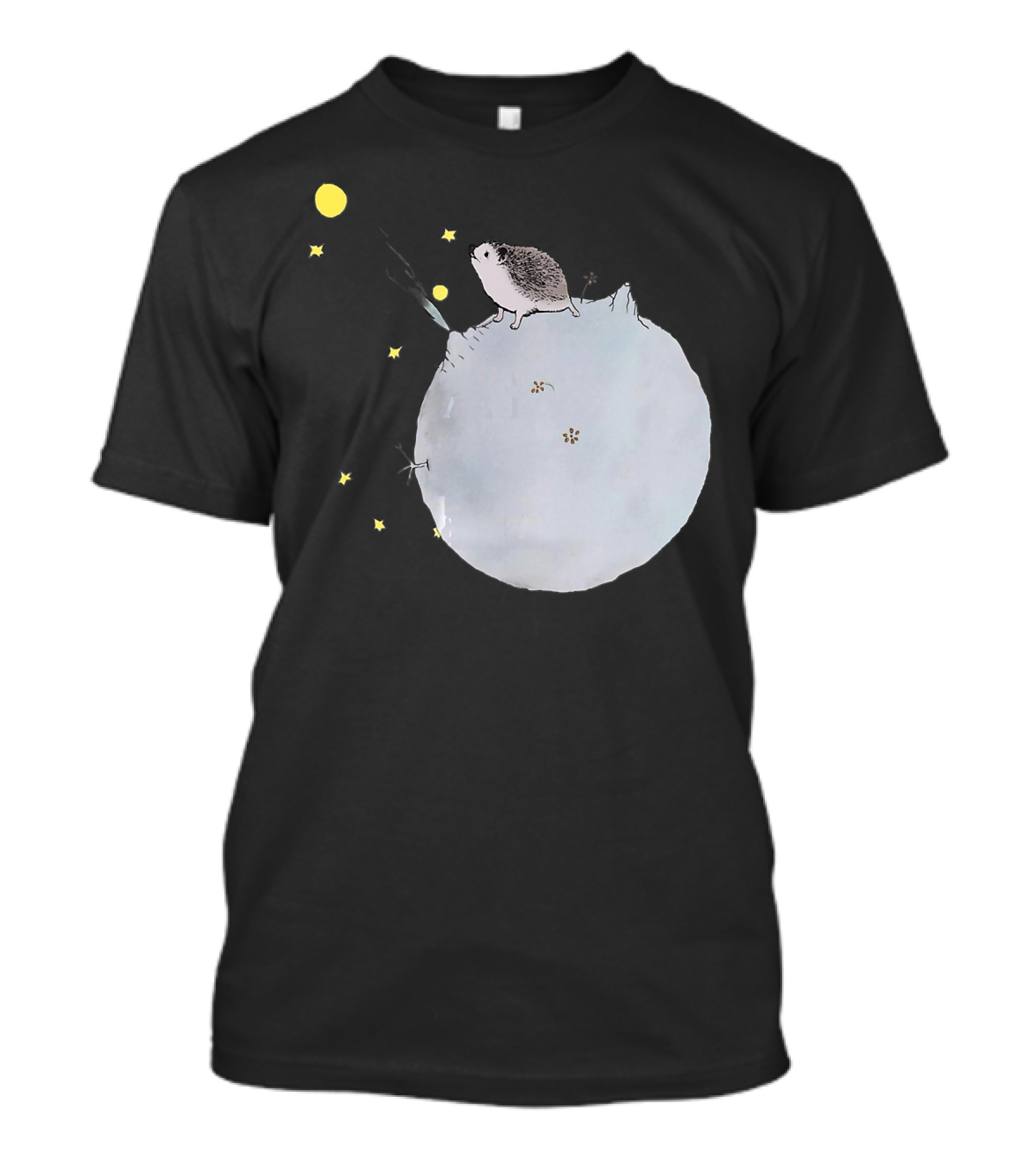 The Little Hedgehog Prince On Moon With Stars T-Shirt