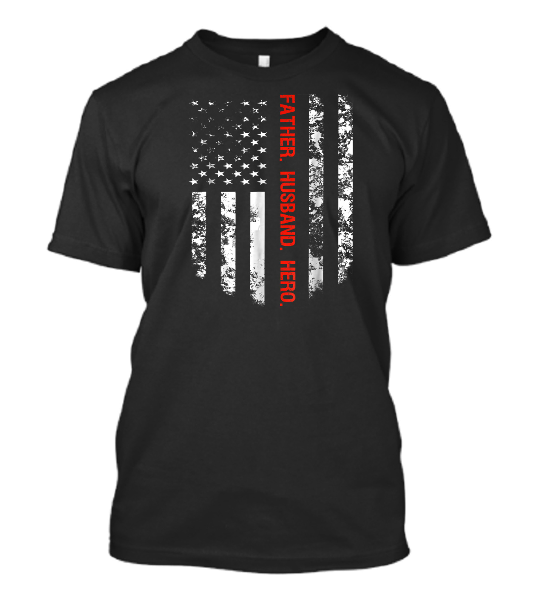 Father Husband Hero Thin Red Line Flag Firefighter Fireman T-Shirt