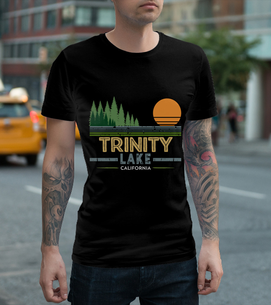 Trinity Lake California Sunset Pine Trees T-Shirt