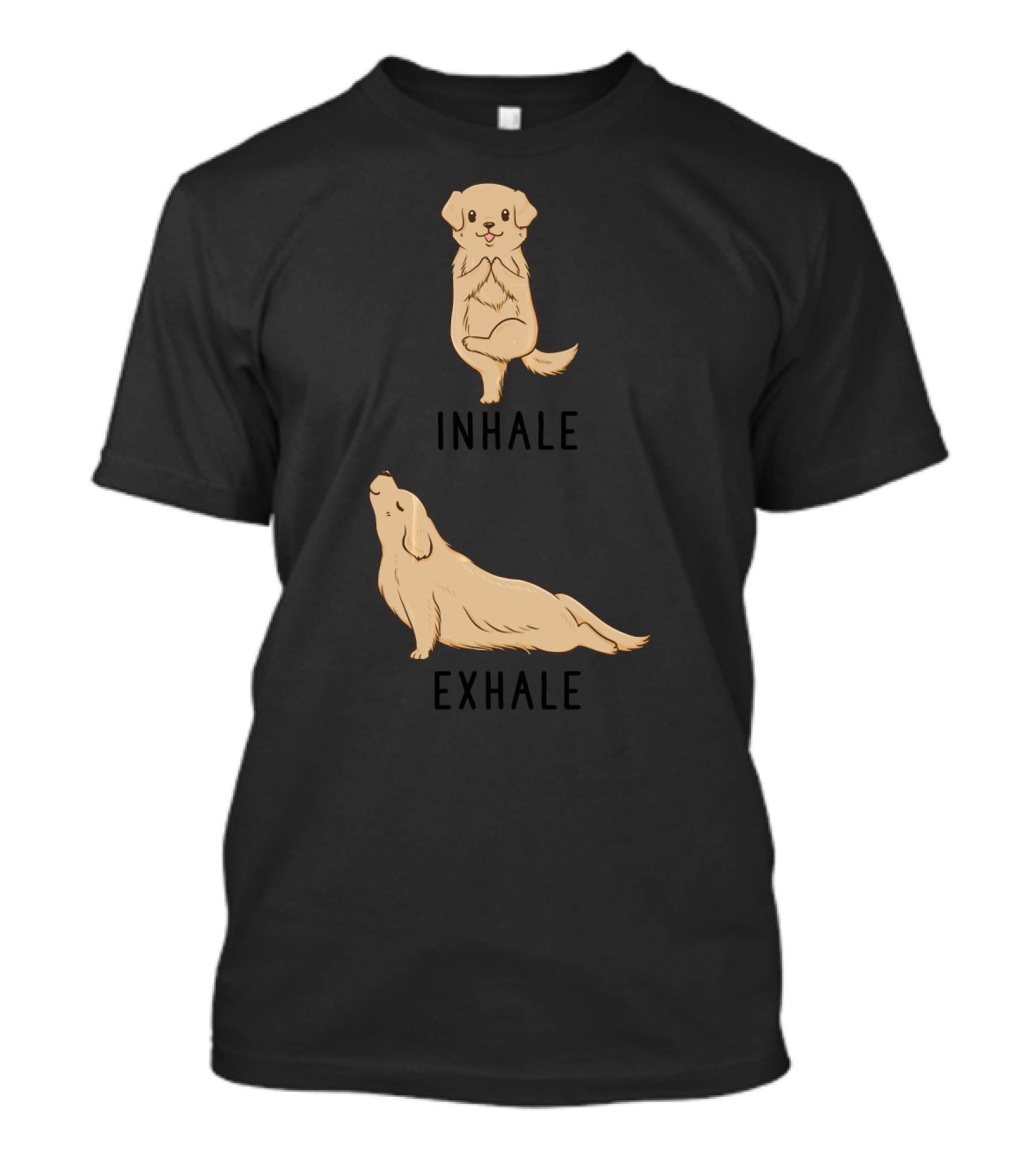 Golden Retriever Inhale Exhale Yoga Pose T-Shirt