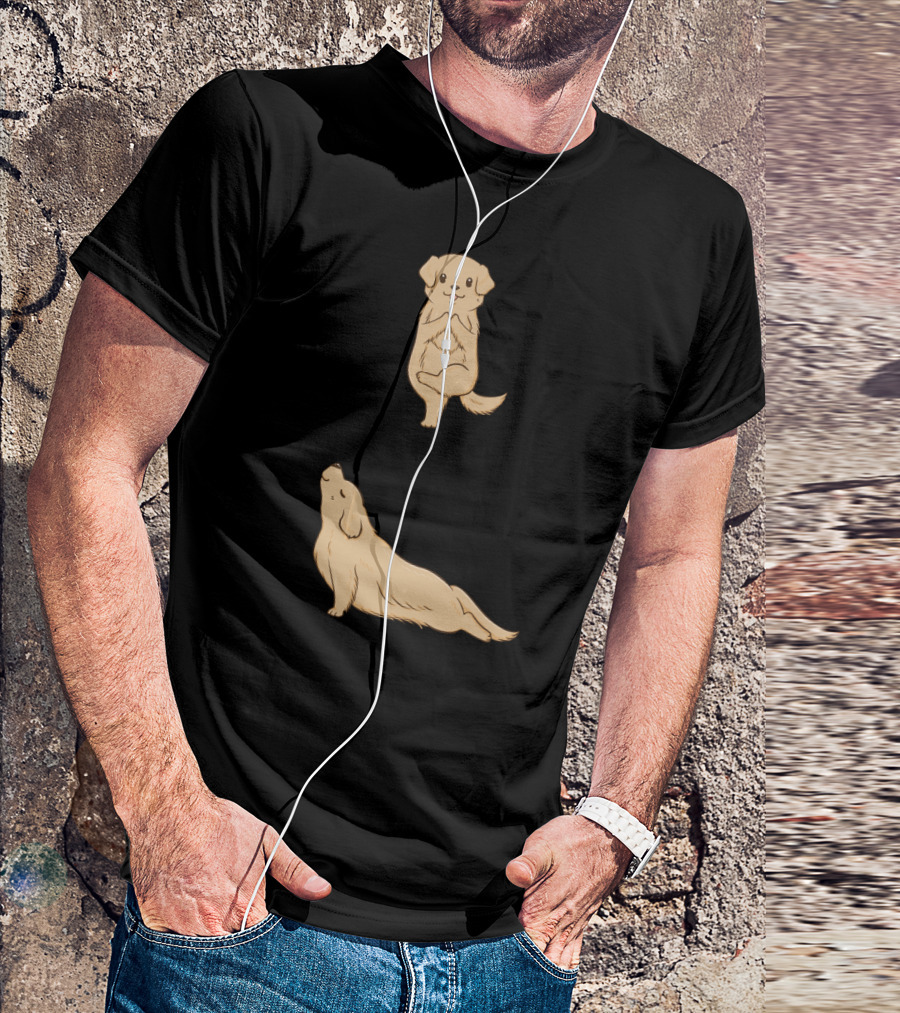 Golden Retriever Inhale Exhale Yoga Pose T-Shirt