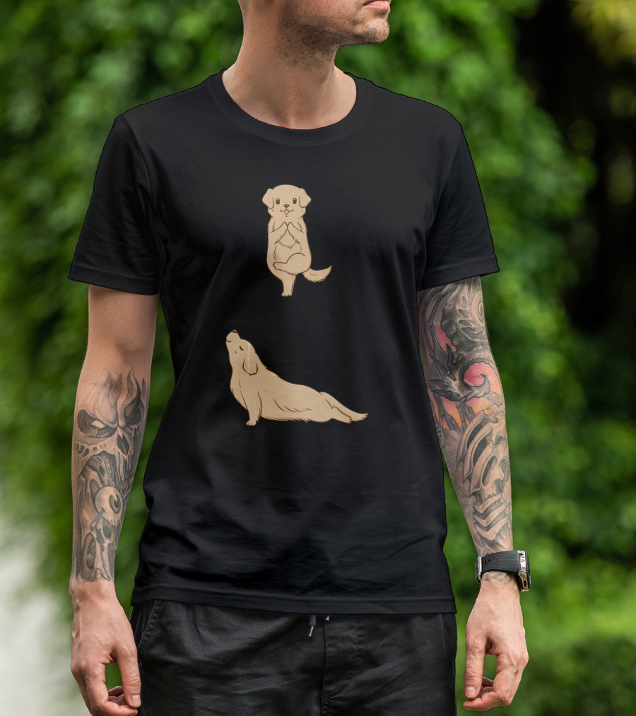 Golden Retriever Inhale Exhale Yoga Pose T-Shirt