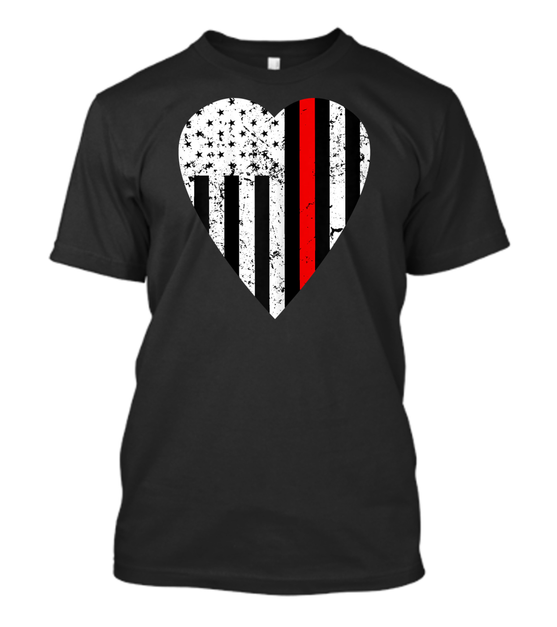 Women's Firefighter Wife Heart Thin Red Line Flag T-Shirt
