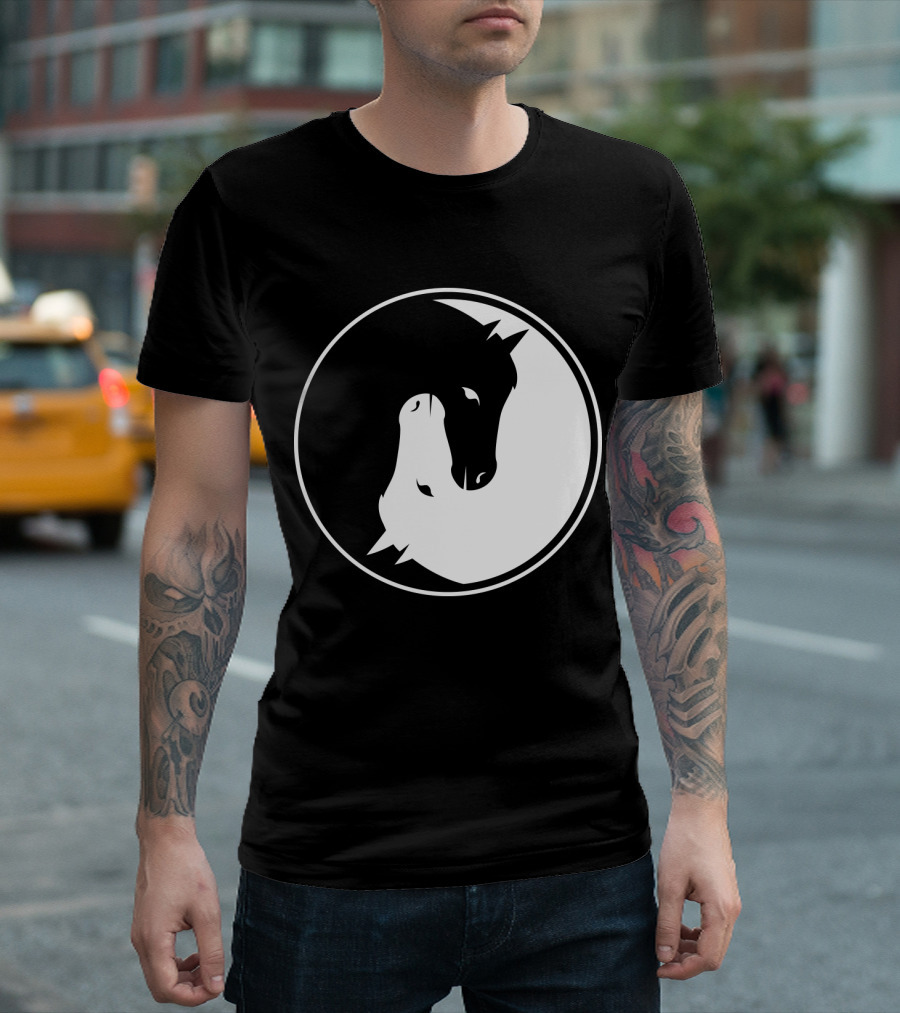 Yin And Yang Horse Circle Symbol For Every Horse T-Shirt