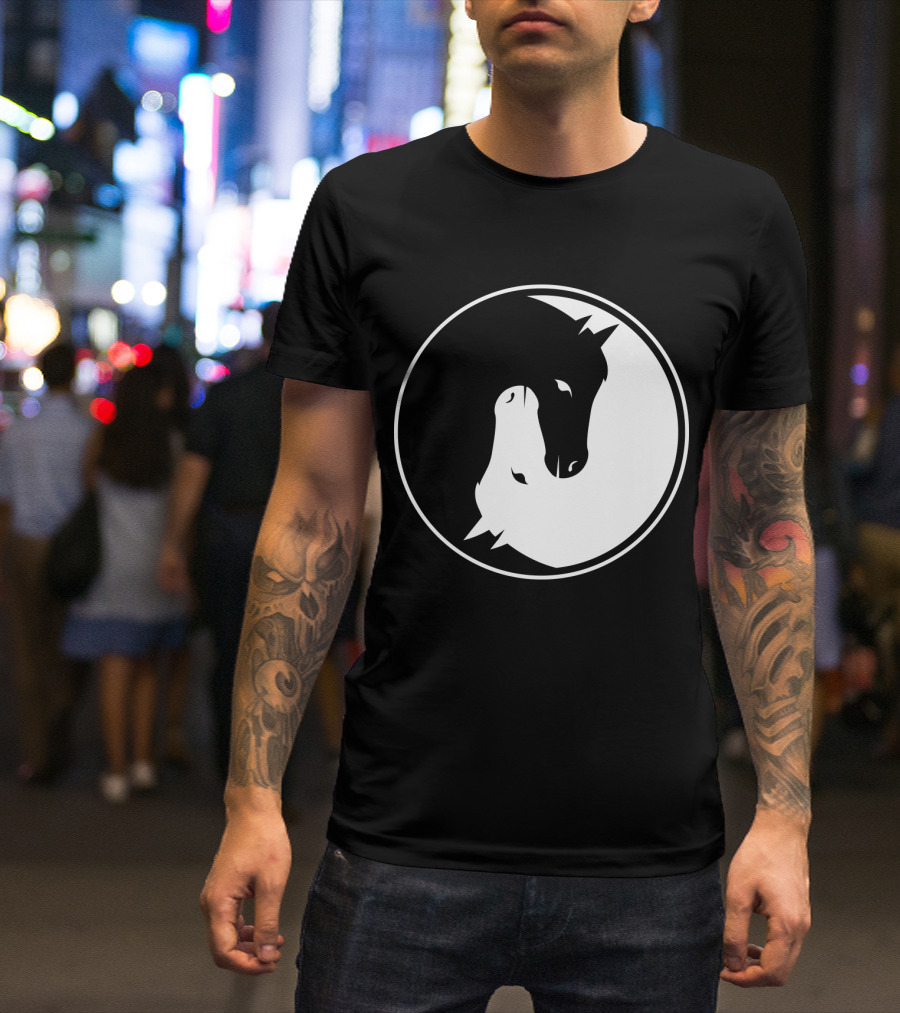 Yin And Yang Horse Circle Symbol For Every Horse T-Shirt