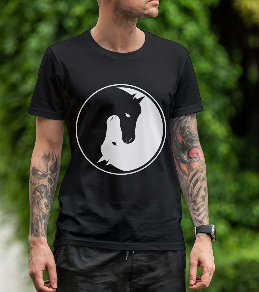 Yin And Yang Horse Circle Symbol For Every Horse T-Shirt