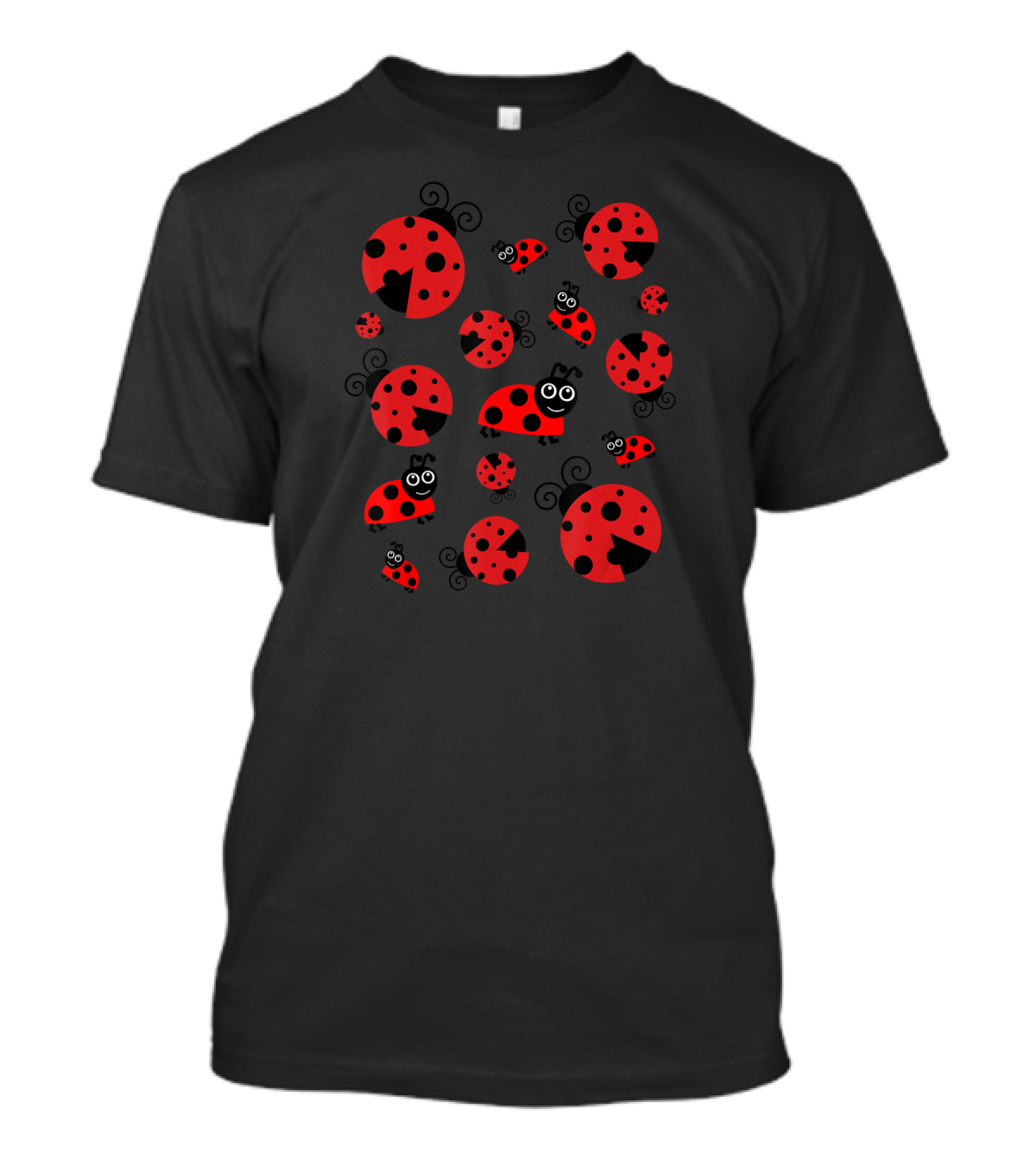 Adorable Ladybugs Pattern With Cute Cartoon T-Shirt
