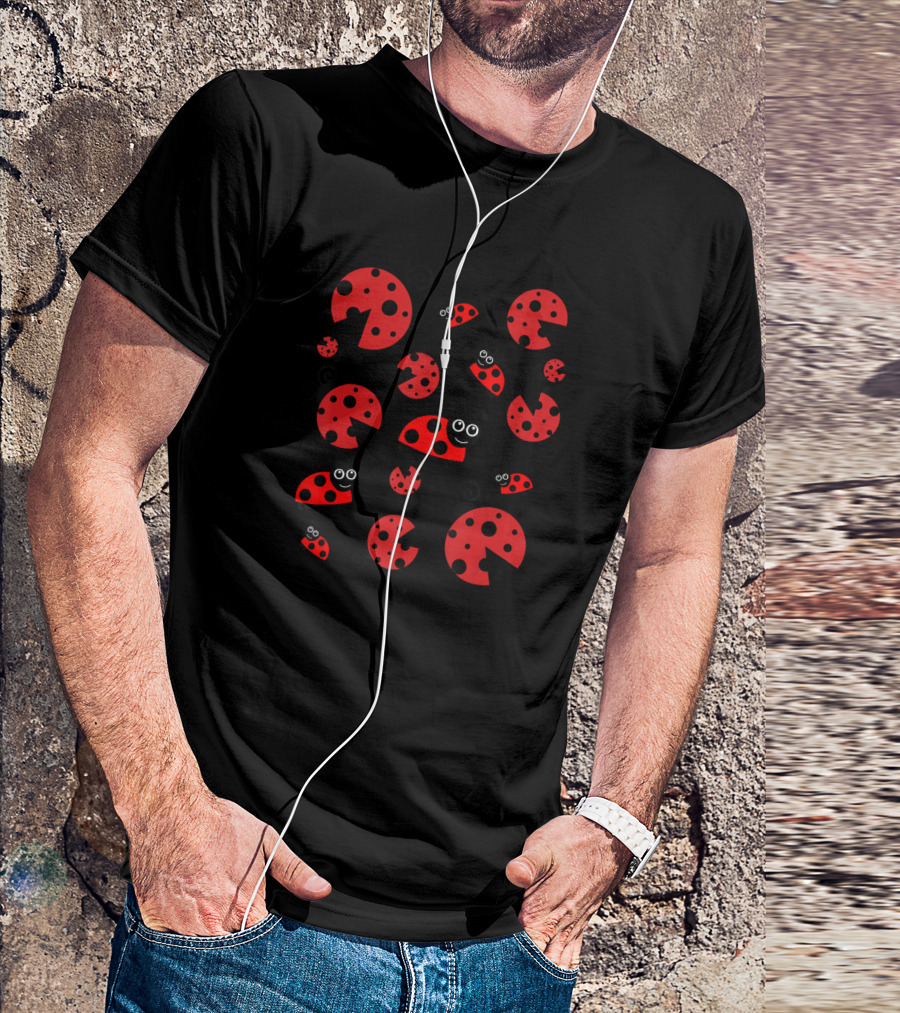 Adorable Ladybugs Pattern With Cute Cartoon T-Shirt