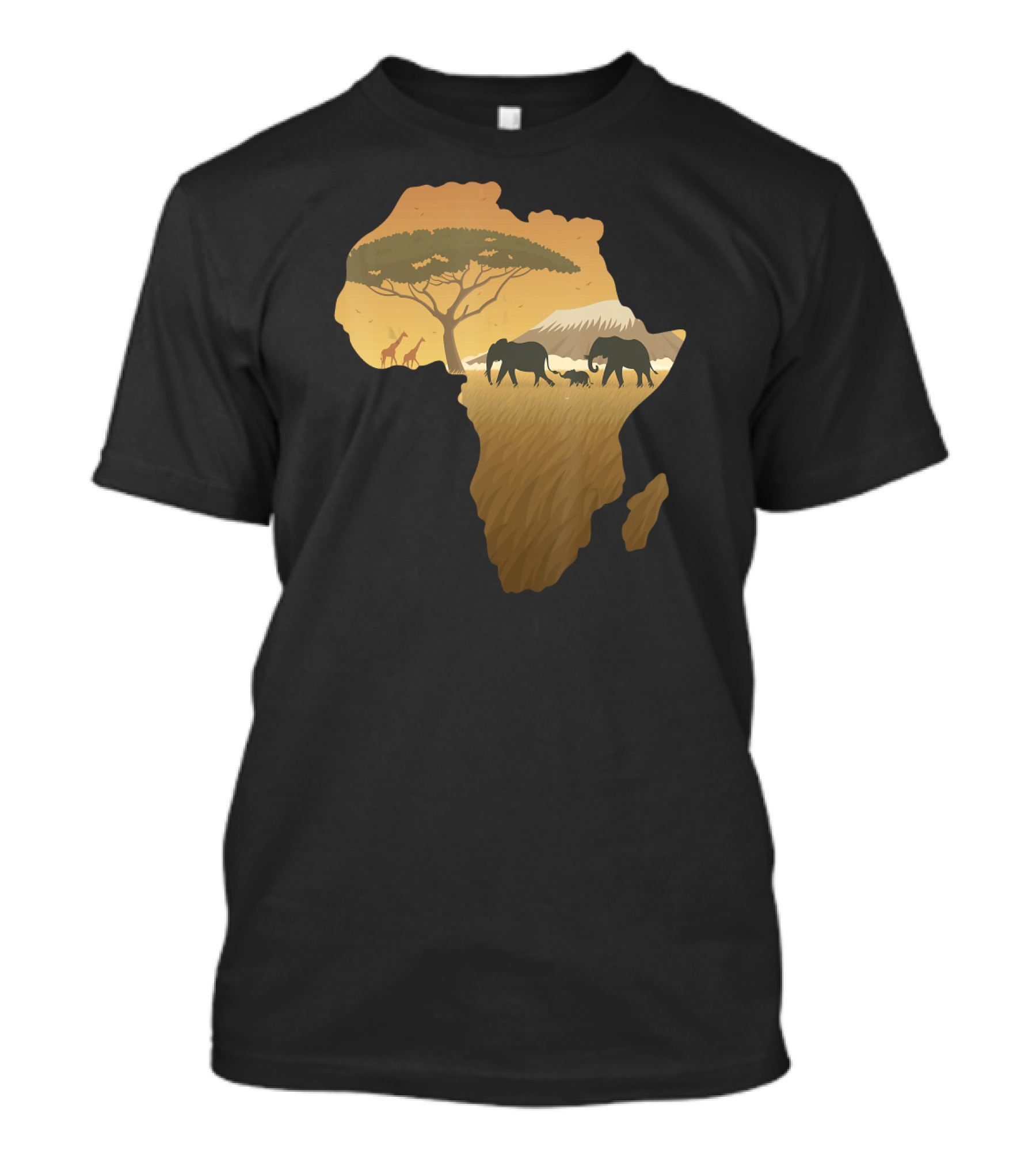 Africa Elephant Safari Map Dad South Ani T-Shirt