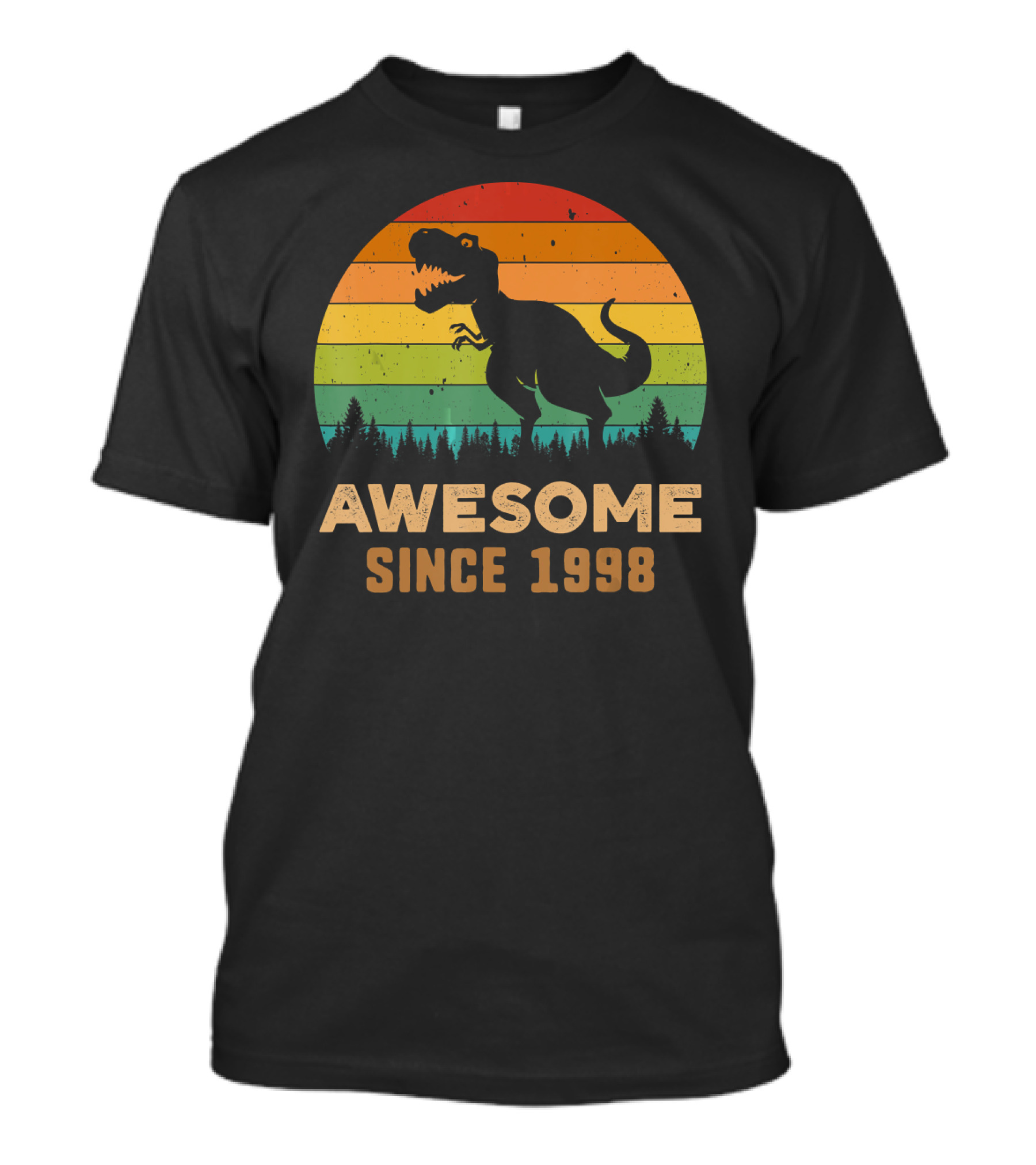 AWESOME SINCE 1998 DINOSAUR SILHOUETTE IN RETRO SUNSET T-Shirt