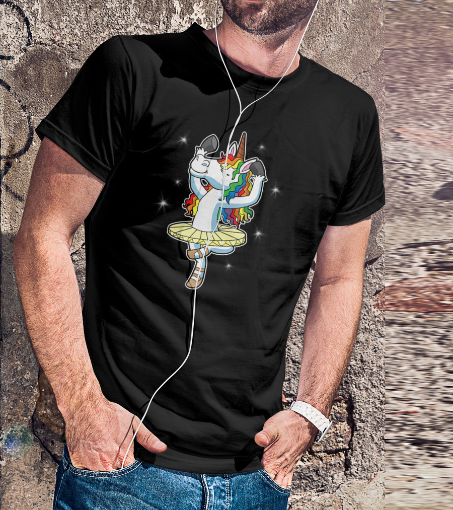Ballet Dancer Unicorn Rainbow Ballerina T-Shirt