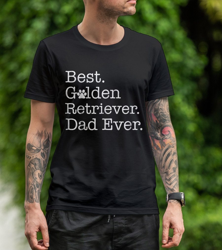 Best Golden Retriever Dad Ever Father's Paw Prints T-Shirt