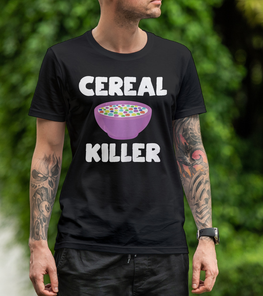 Cereal Killer Funny Food Whole Grain Die Retro Breakfast Humor T-Shirt