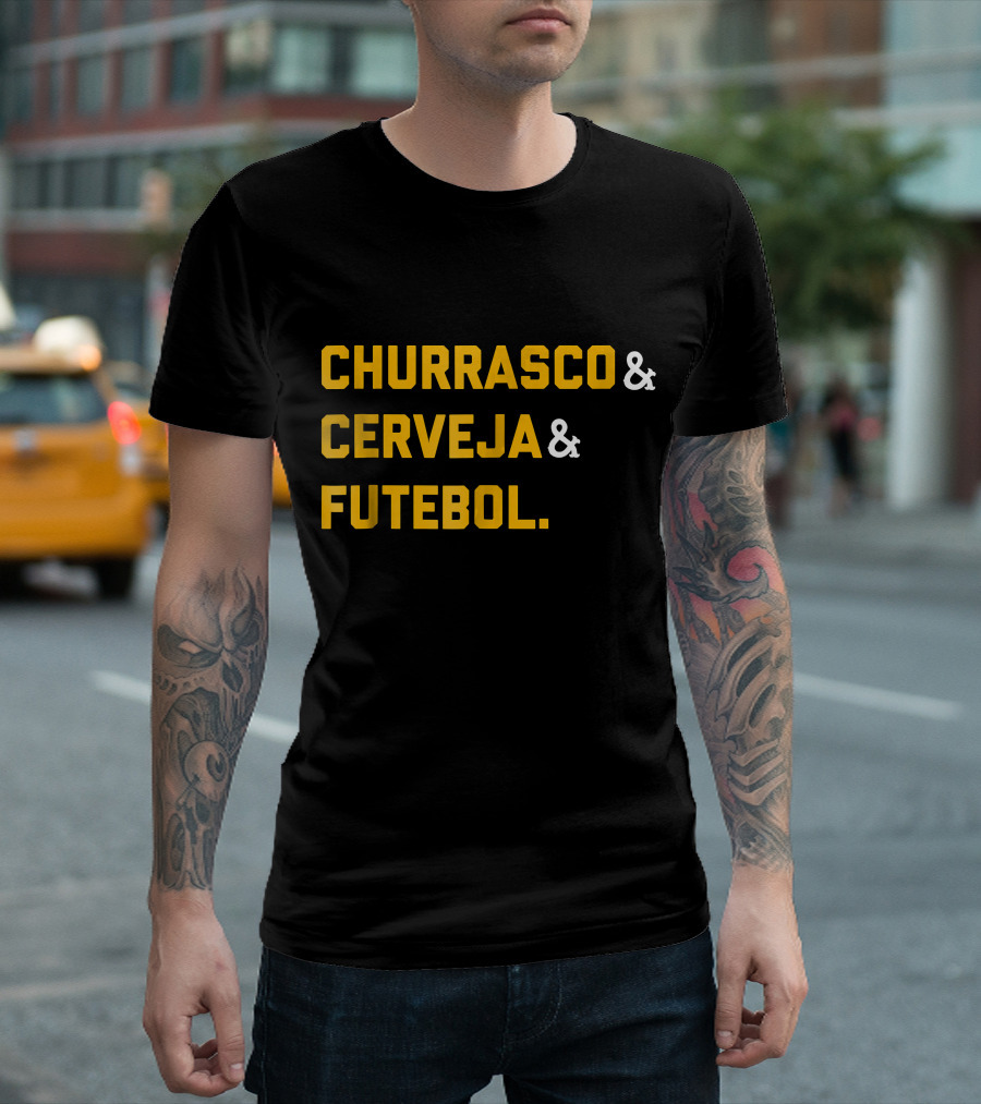 Churrasco Cerveja Futebol Brazil Soccer Fan Essentials T-Shirt
