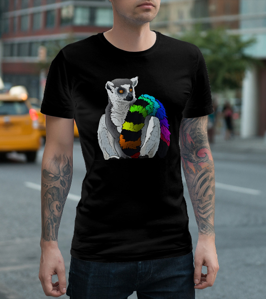 Cool Colorful Tail Lemur Idea For Ani T-Shirt