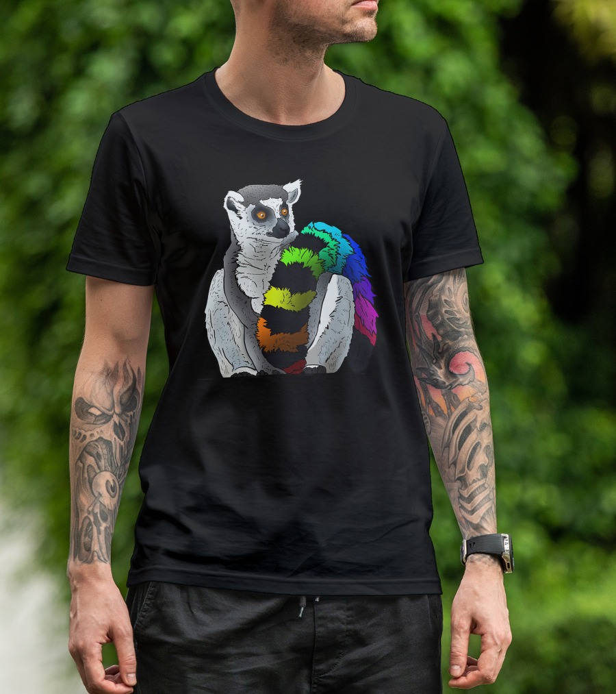 Cool Colorful Tail Lemur Idea For Ani T-Shirt