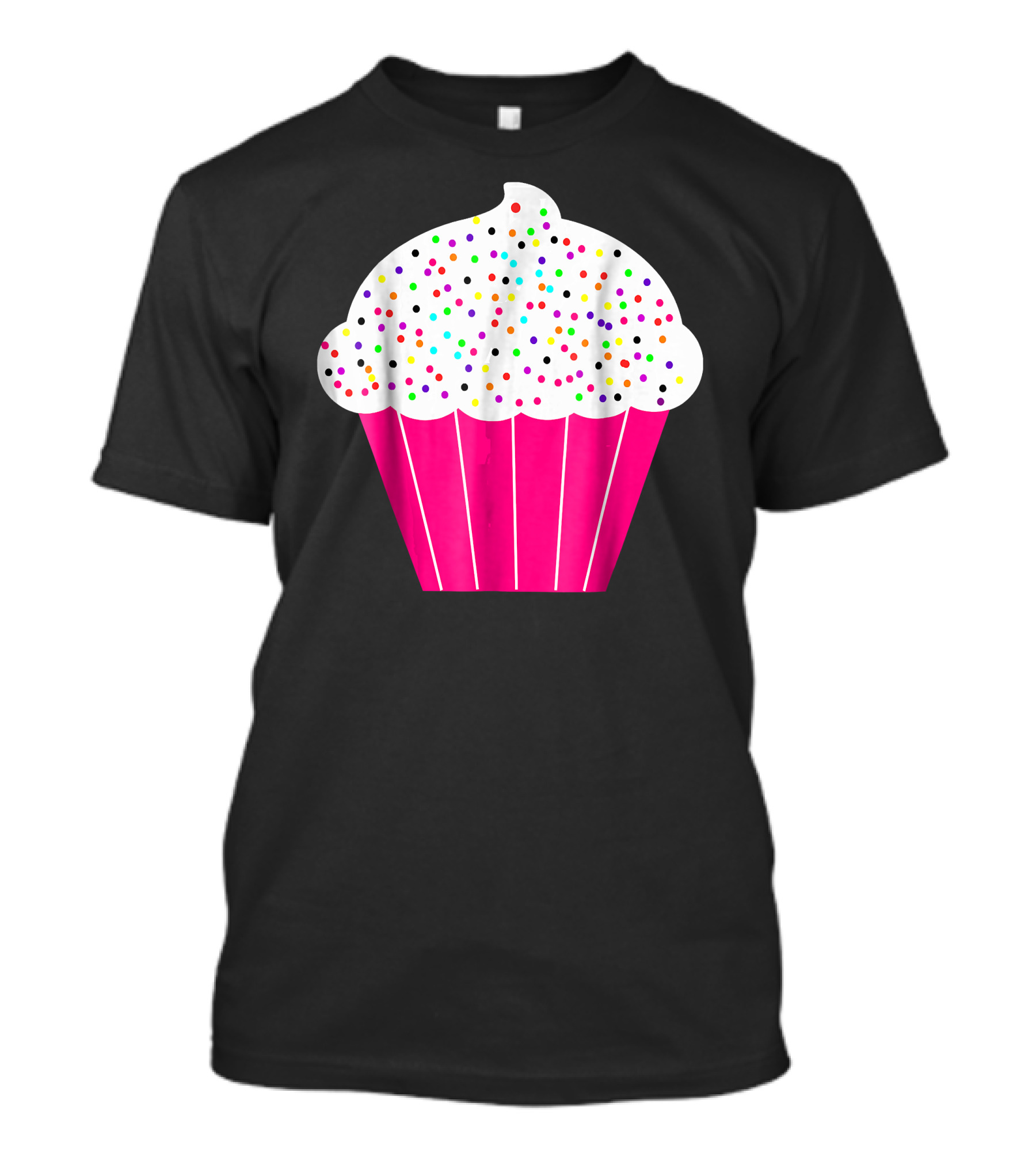 Cupcake Fun Food Costume White Frosting With Colorful Sprinkles T-Shirt
