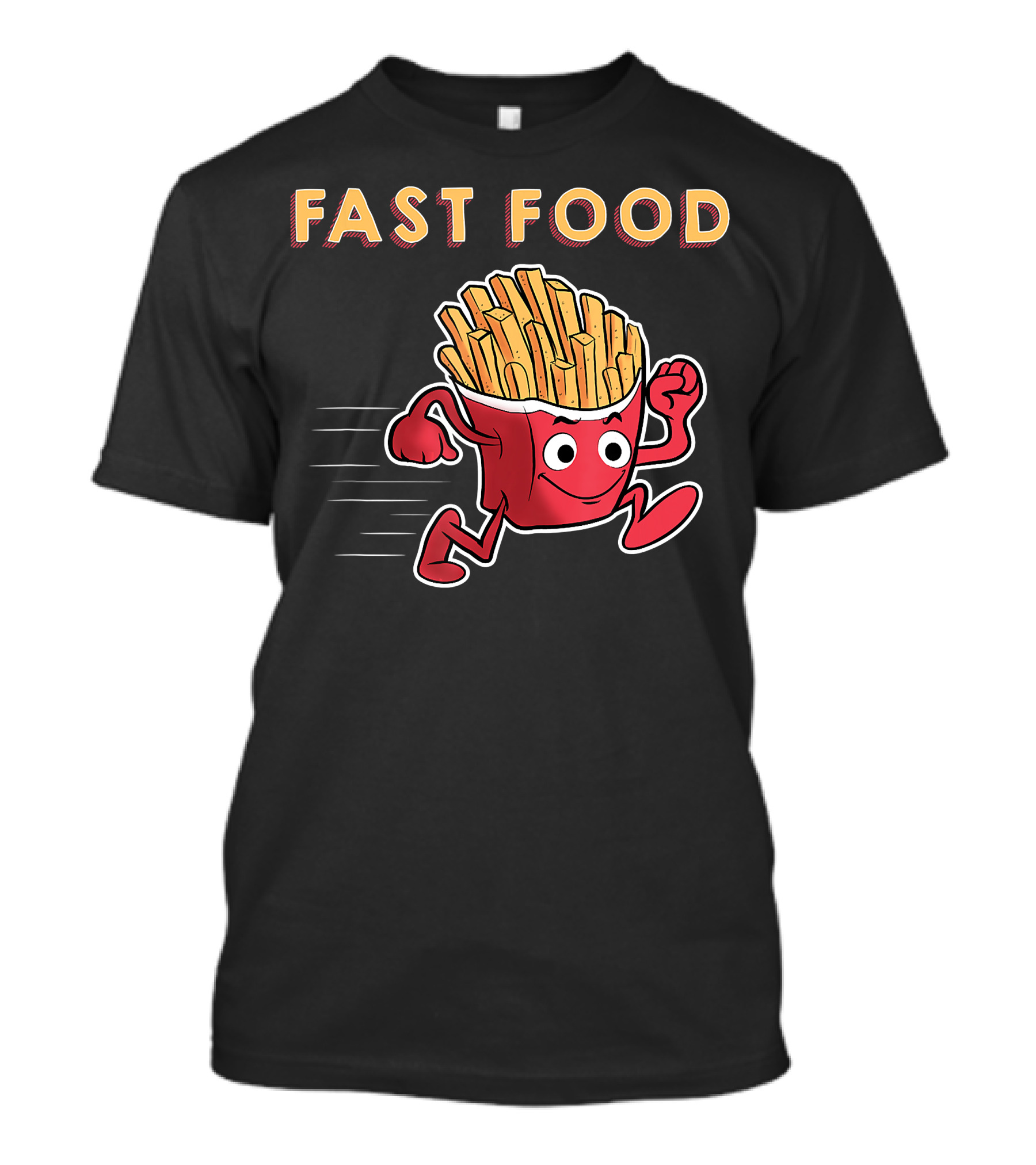Fast Food Running French Fries Cartoon T-Shirt