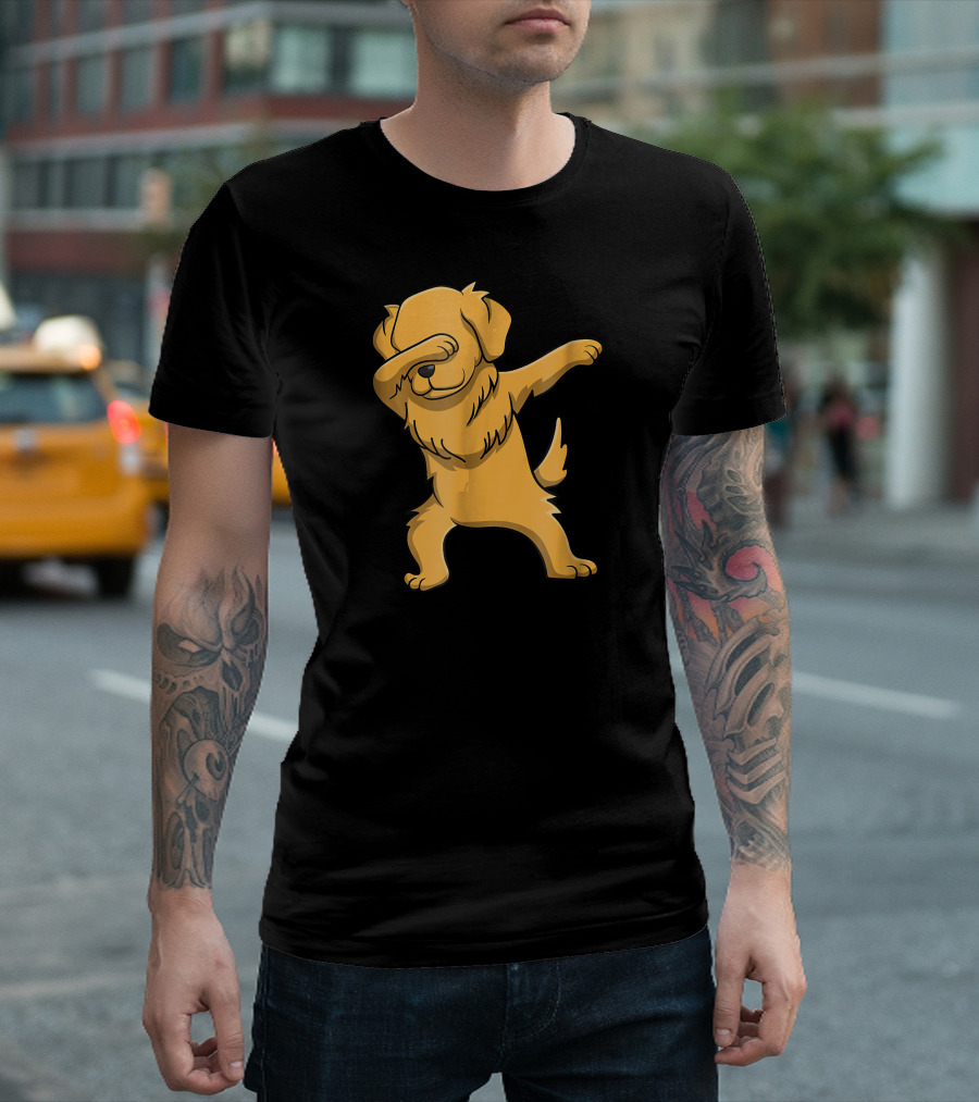 Dabbing Golden Retriever Gesture T-Shirt