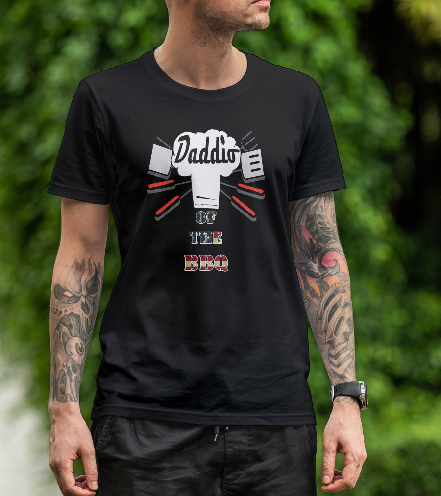 Daddio Of The BBQ Funny Grill Cook Chef Dad T-Shirt
