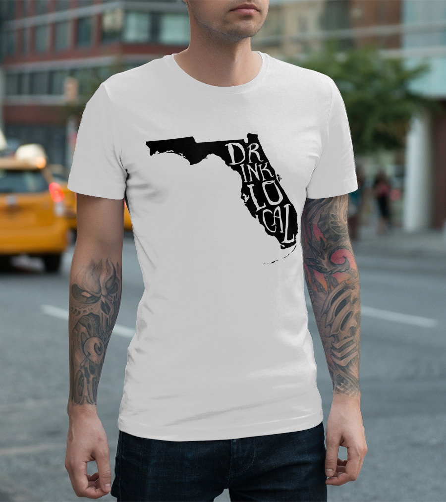 Drink Local Craft Beer Florida State Outline T-Shirt