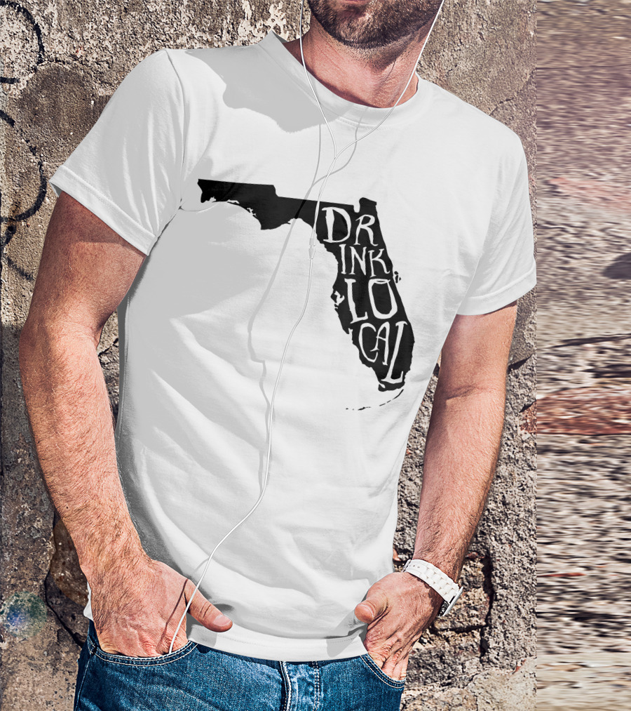 Drink Local Craft Beer Florida State Outline T-Shirt