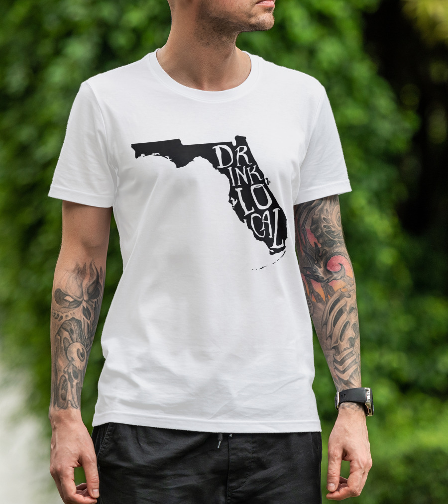 Drink Local Craft Beer Florida State Outline T-Shirt